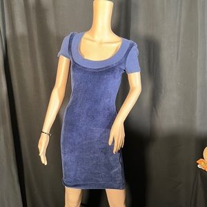 Vintage 90s Ferreti Jeansphilosophy velour bodycon dress